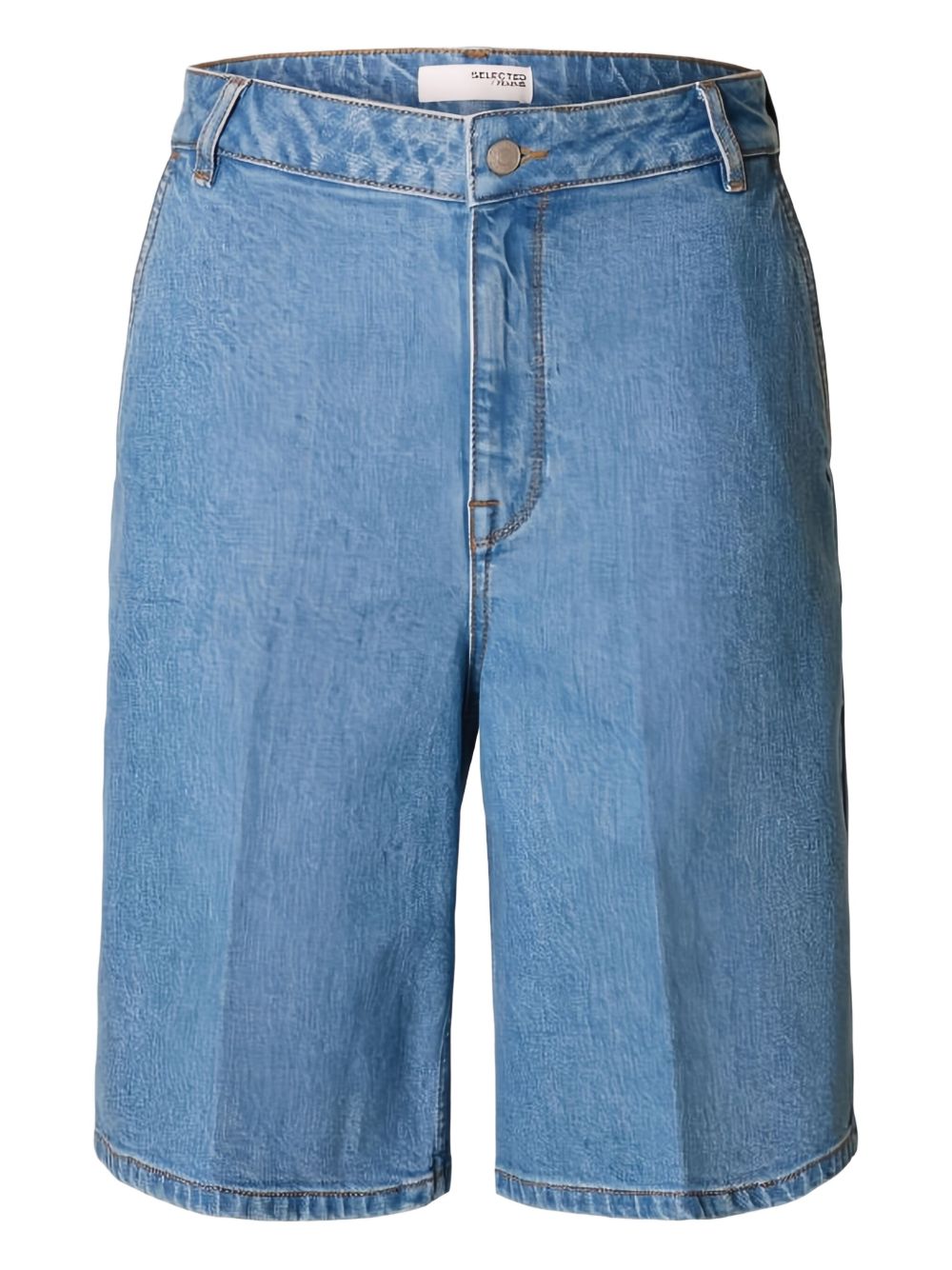 Denim knee-length shorts - Blue