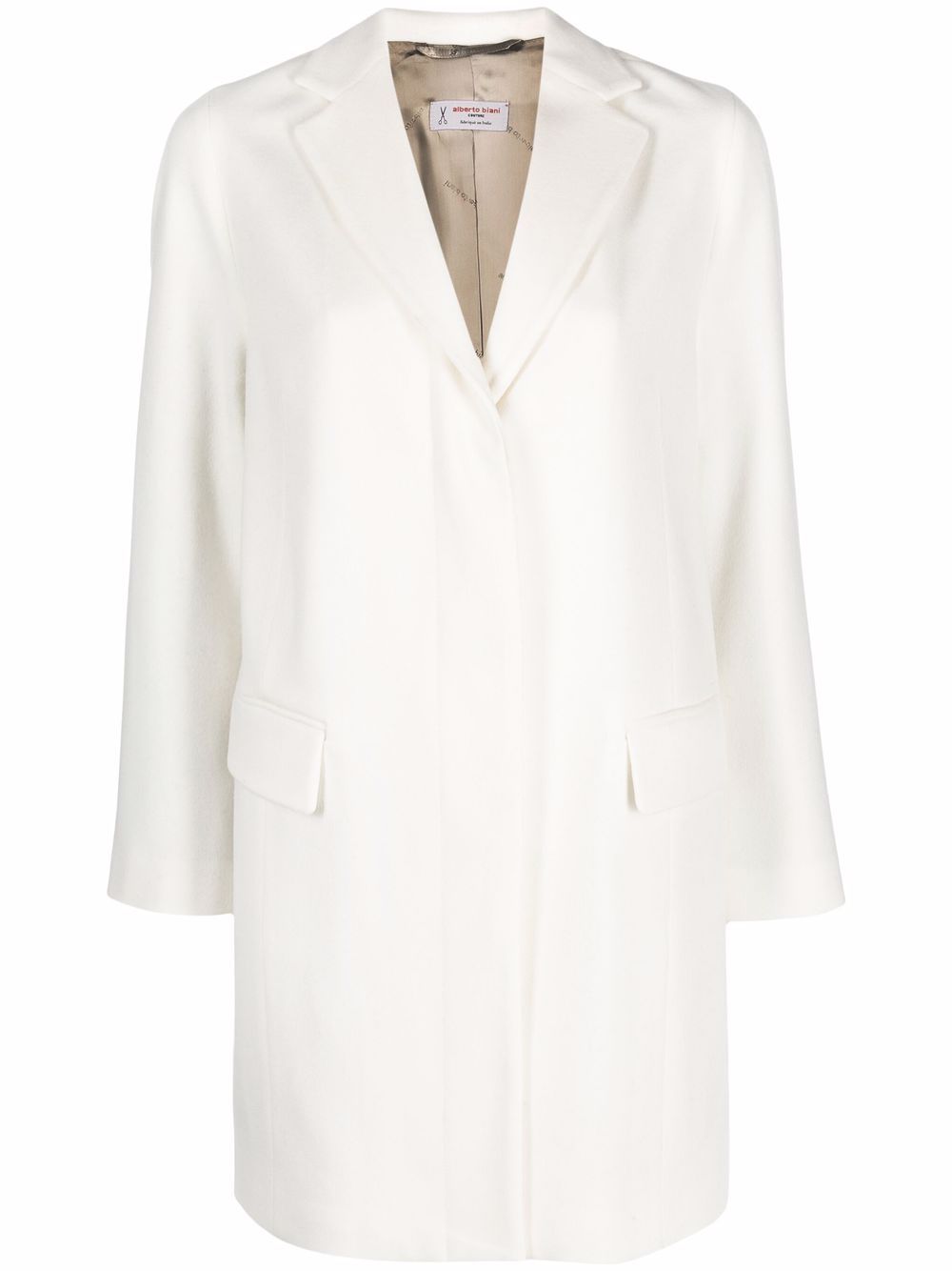 Buttoned up wool coat - White