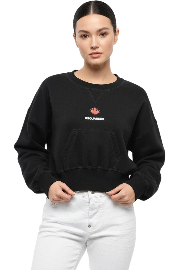 Black Cotton Sweatshirt