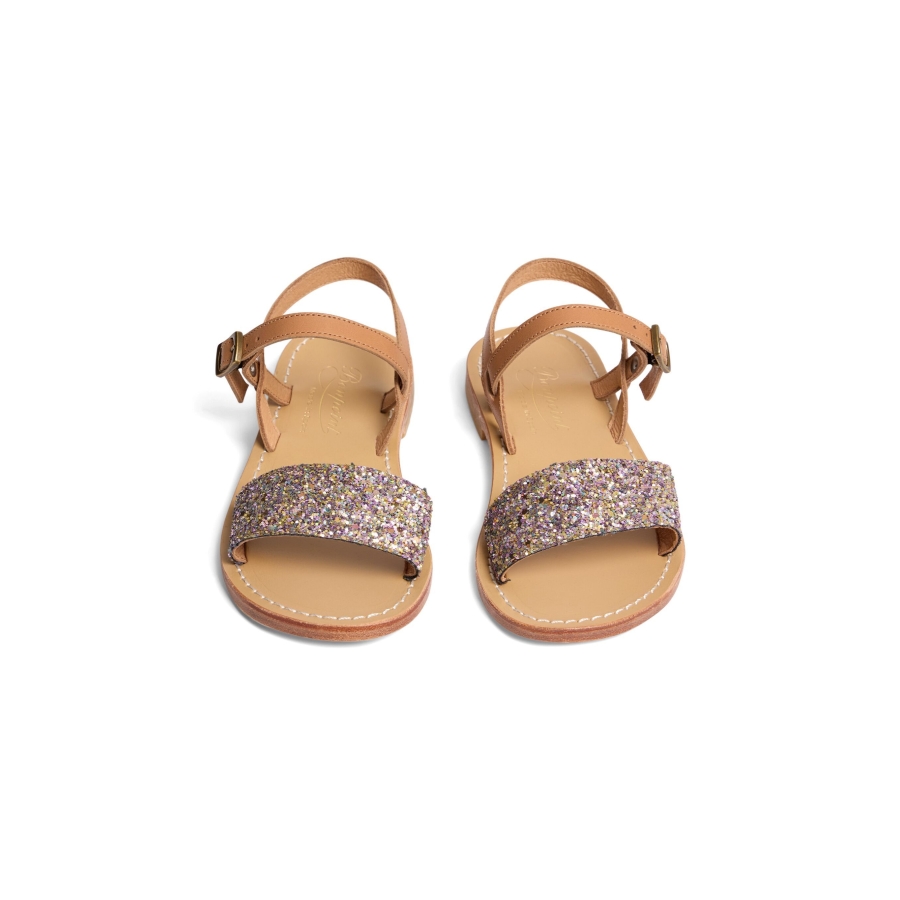 Girls Apis Glitter Leather Sandals