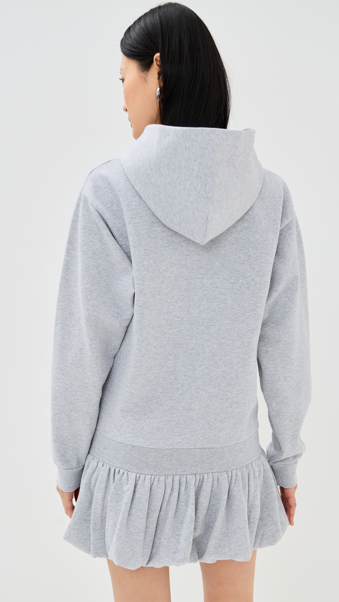 Basque Logo Hoodie Dress Grey-Black Print