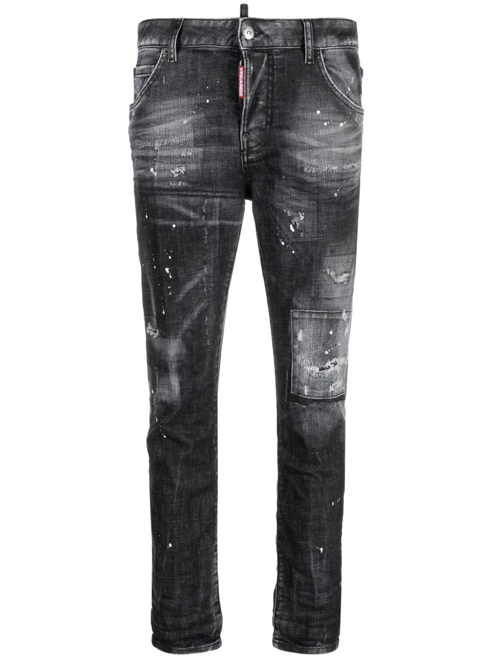 Low-rise distressed skinny jeans - Black