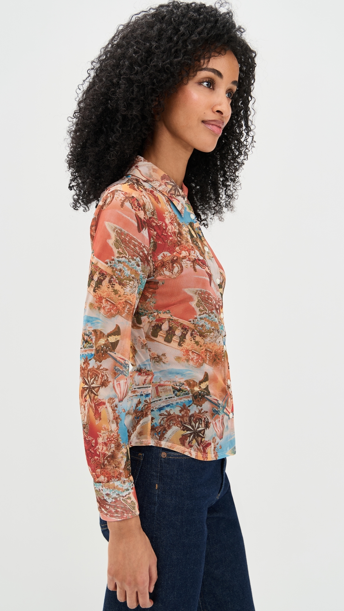 Indiana Fitted Blouse Multi Collage