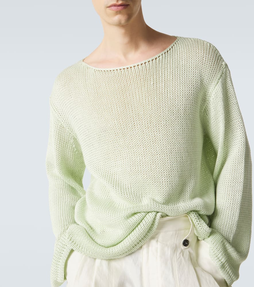 Open-knit linen-blend sweater