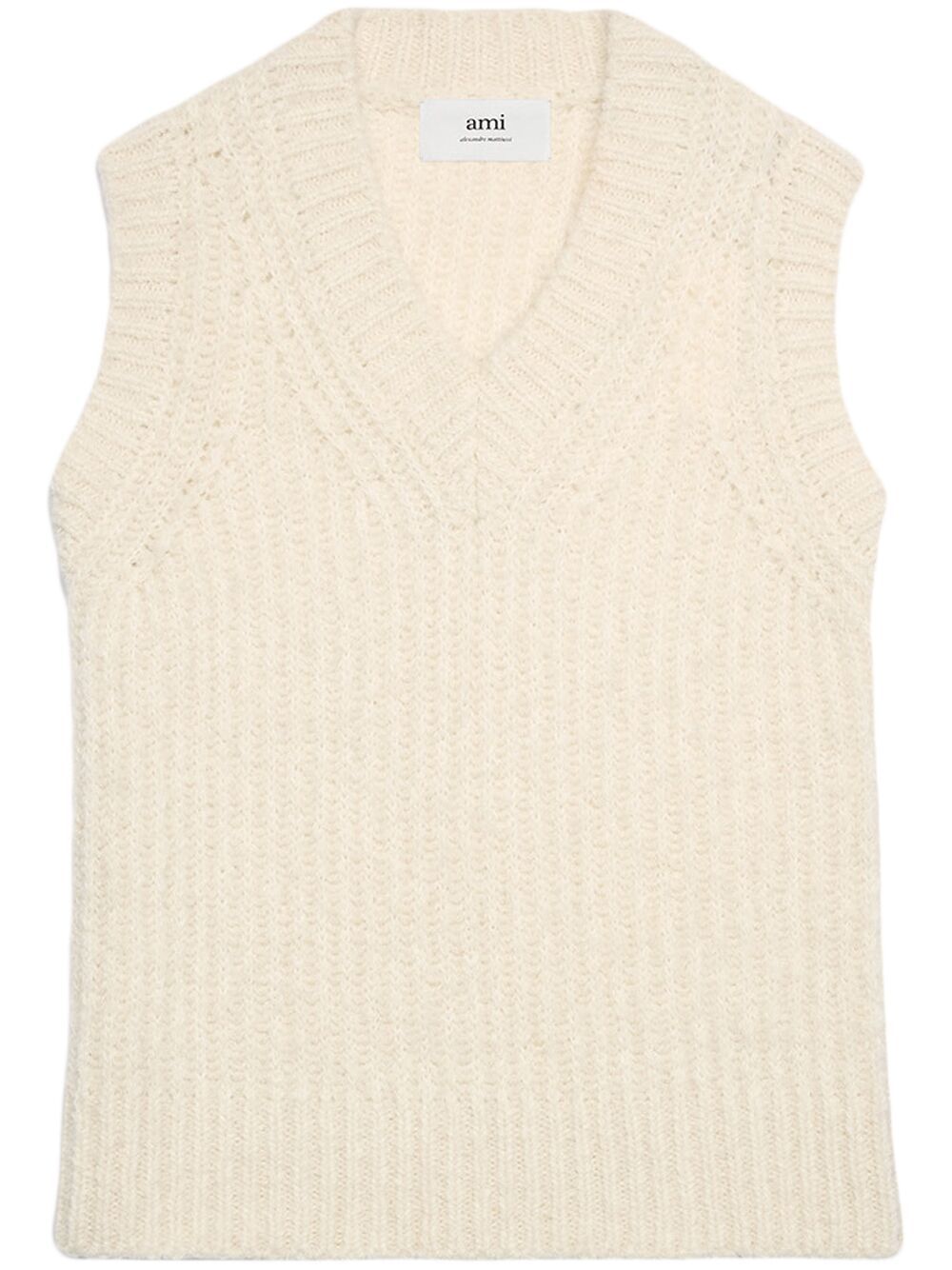 Ribbed V-neck vest - Neutrals
