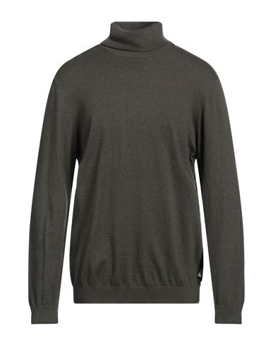 Only & Sons Man Turtleneck Military green Size XXL Cotton, Nylon, Viscose