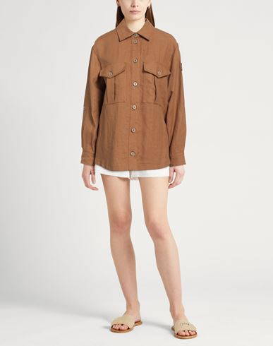 Woman Shirt Camel Size M Cotton, Linen