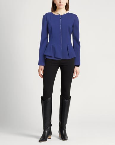 Emporio Armani Woman Jacket Blue Size 10 Viscose, Polyamide, Elastane