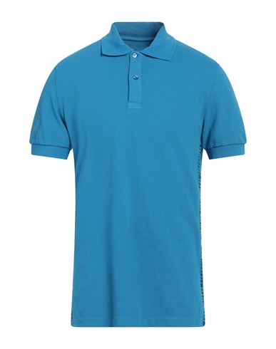 Bikkembergs Man Polo shirt Azure Size M Cotton