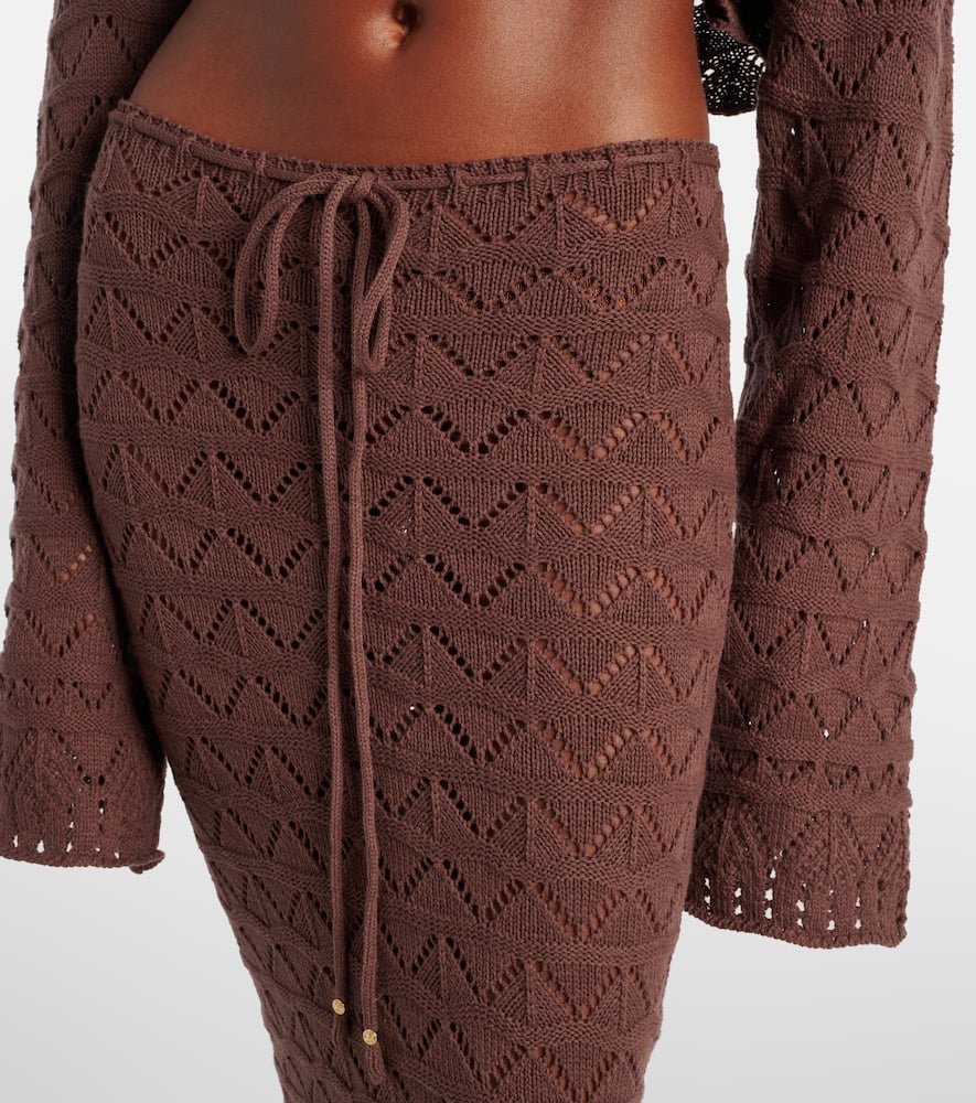 Helena cotton-blend crochet maxi skirt