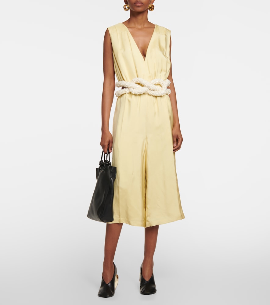 Embellished satin jumpsuit