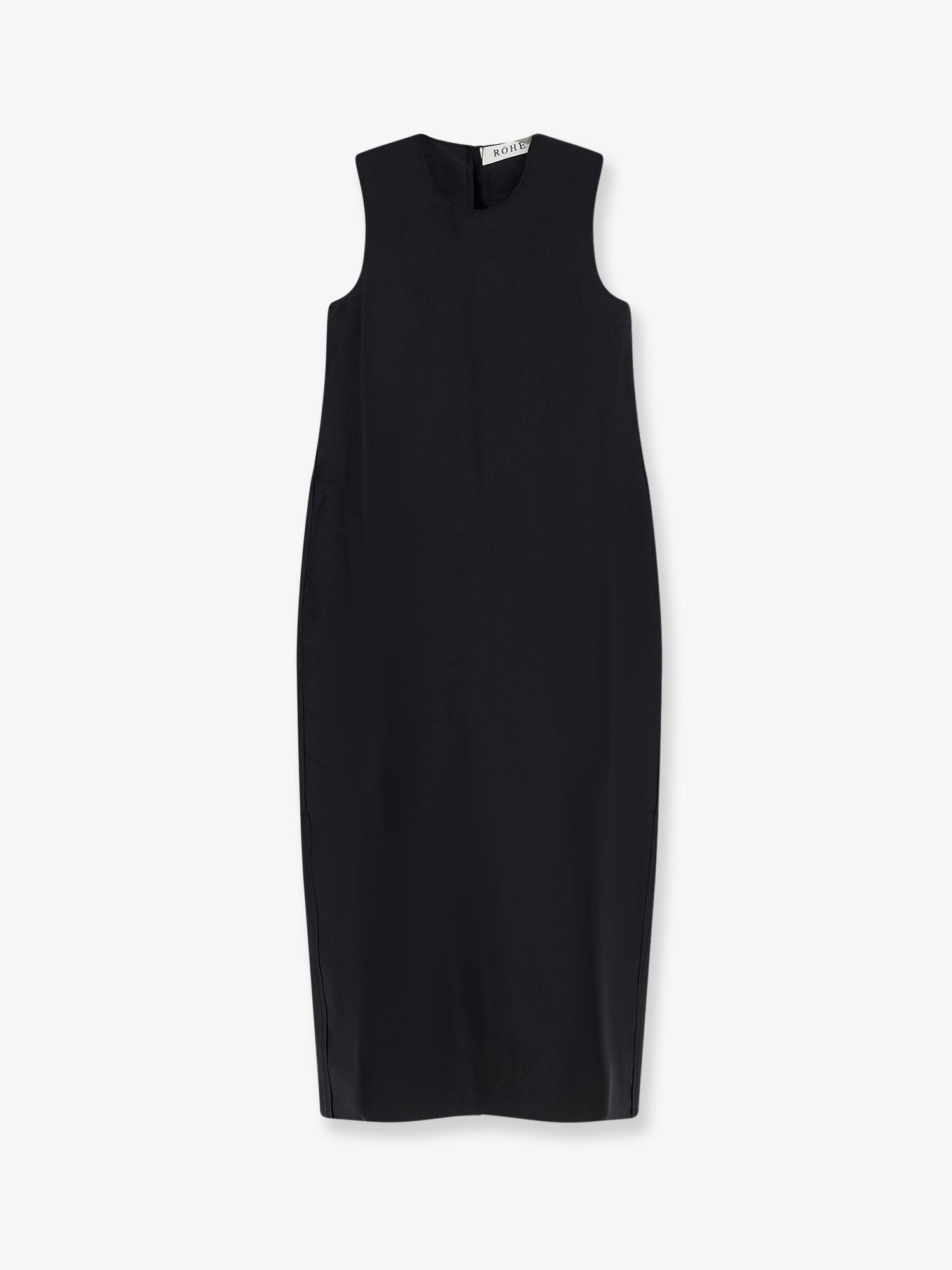 Linen-Silk Blend Dress — Black