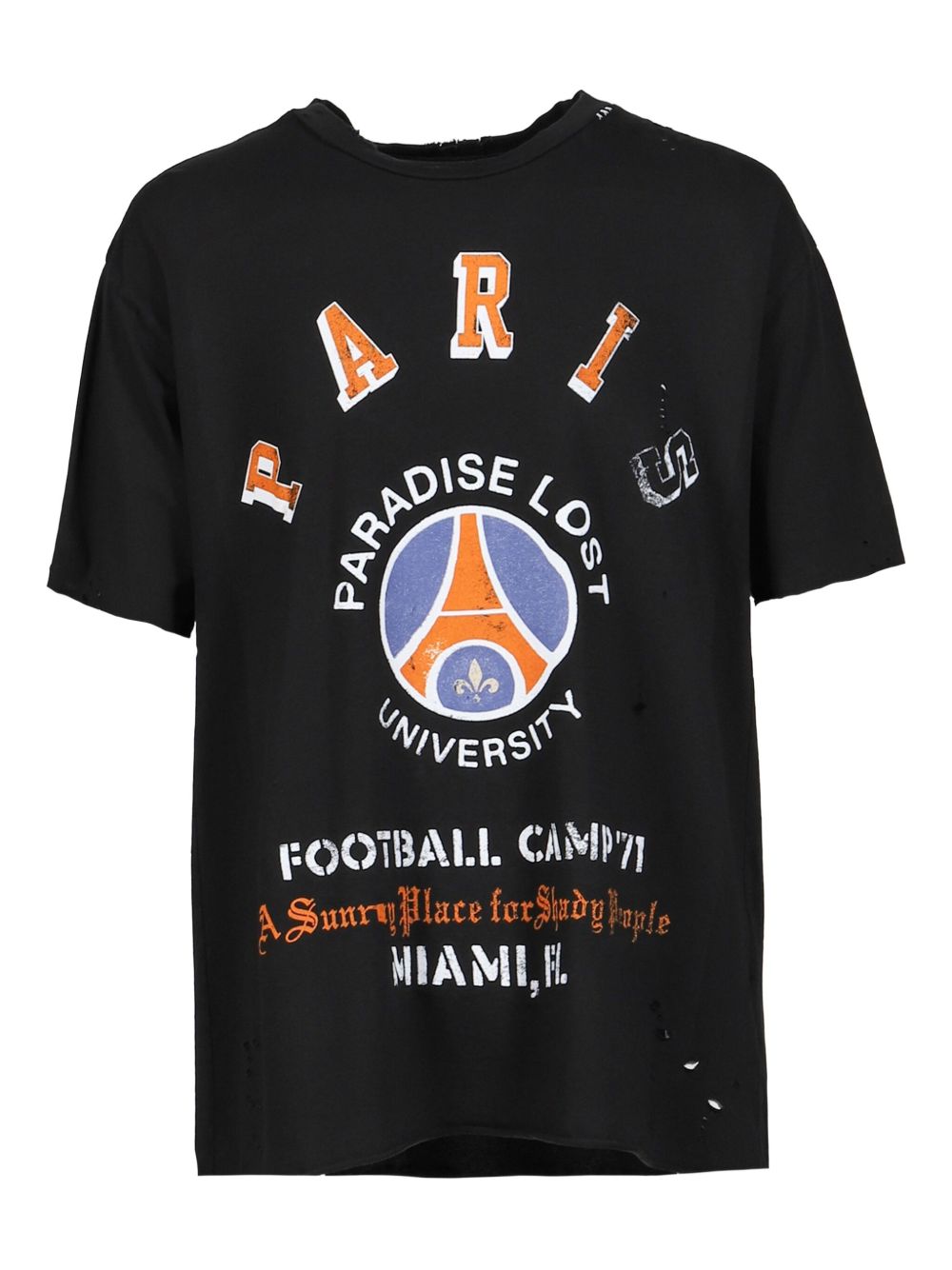 Distressed graphic T-shirt - Black