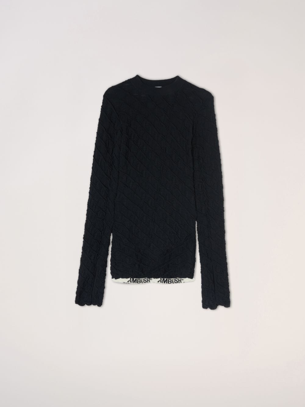 Textured logo-hem knit jumper