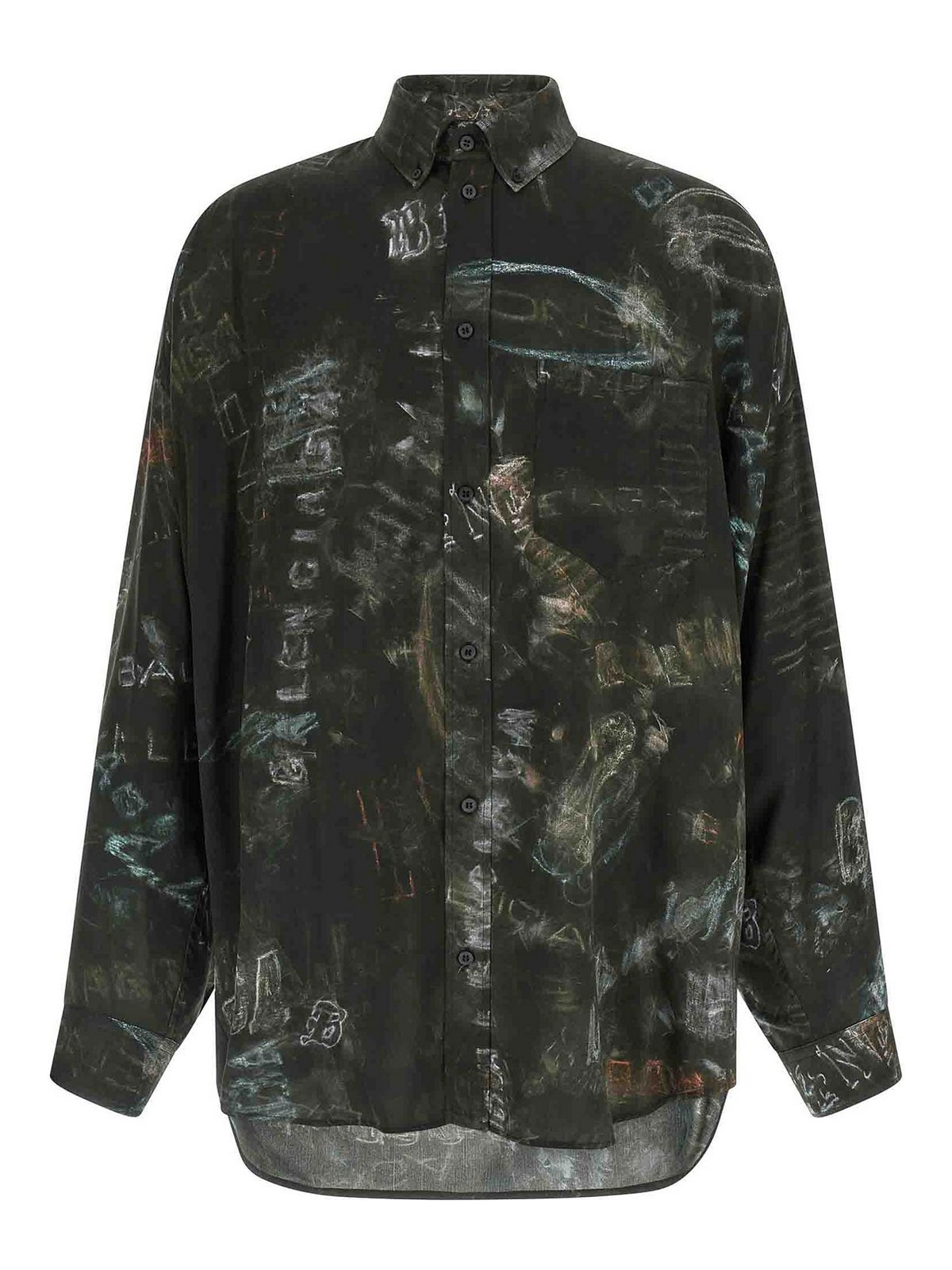 Balenciaga - cocoon shirt longline hem allover print