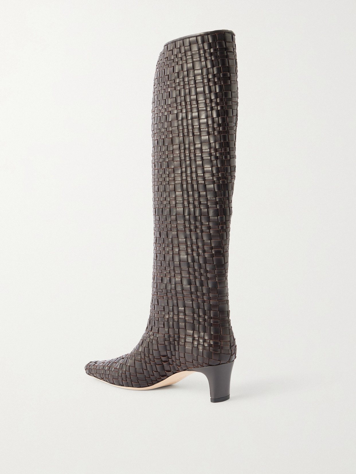 Wally Woven Leather Knee Boots - Brown