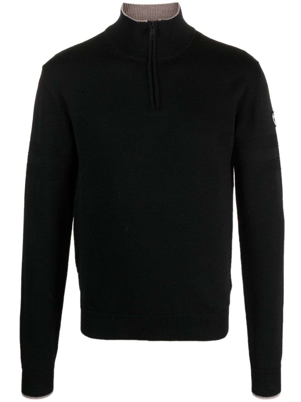 Half-zip merino knitted jumper - White