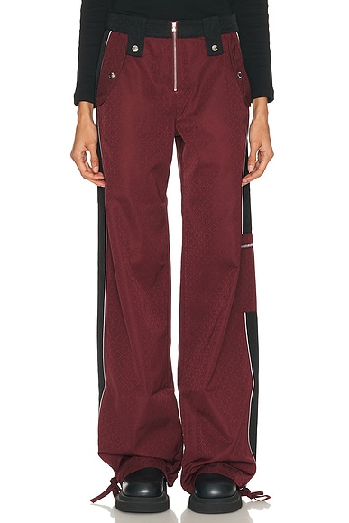Casablanca Monogram Raver Trouser in Burgundy Black & White - Burgundy,Black. L also in