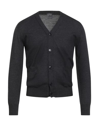 Man Cardigan Charcoal Size 38 Merino Wool