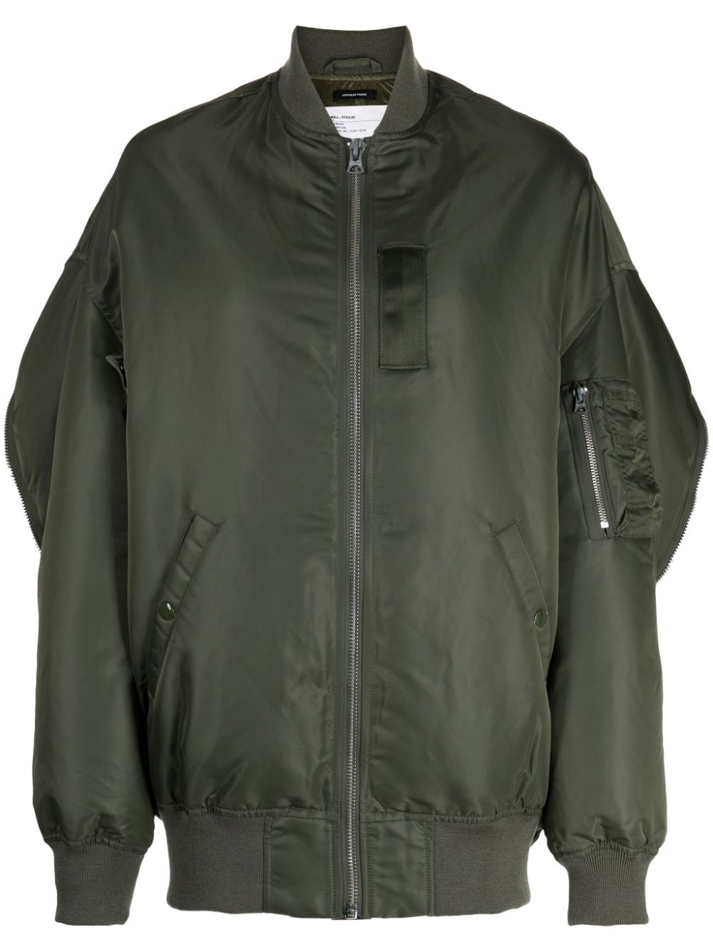 Decorative-zip detailing bomber jacket - Green