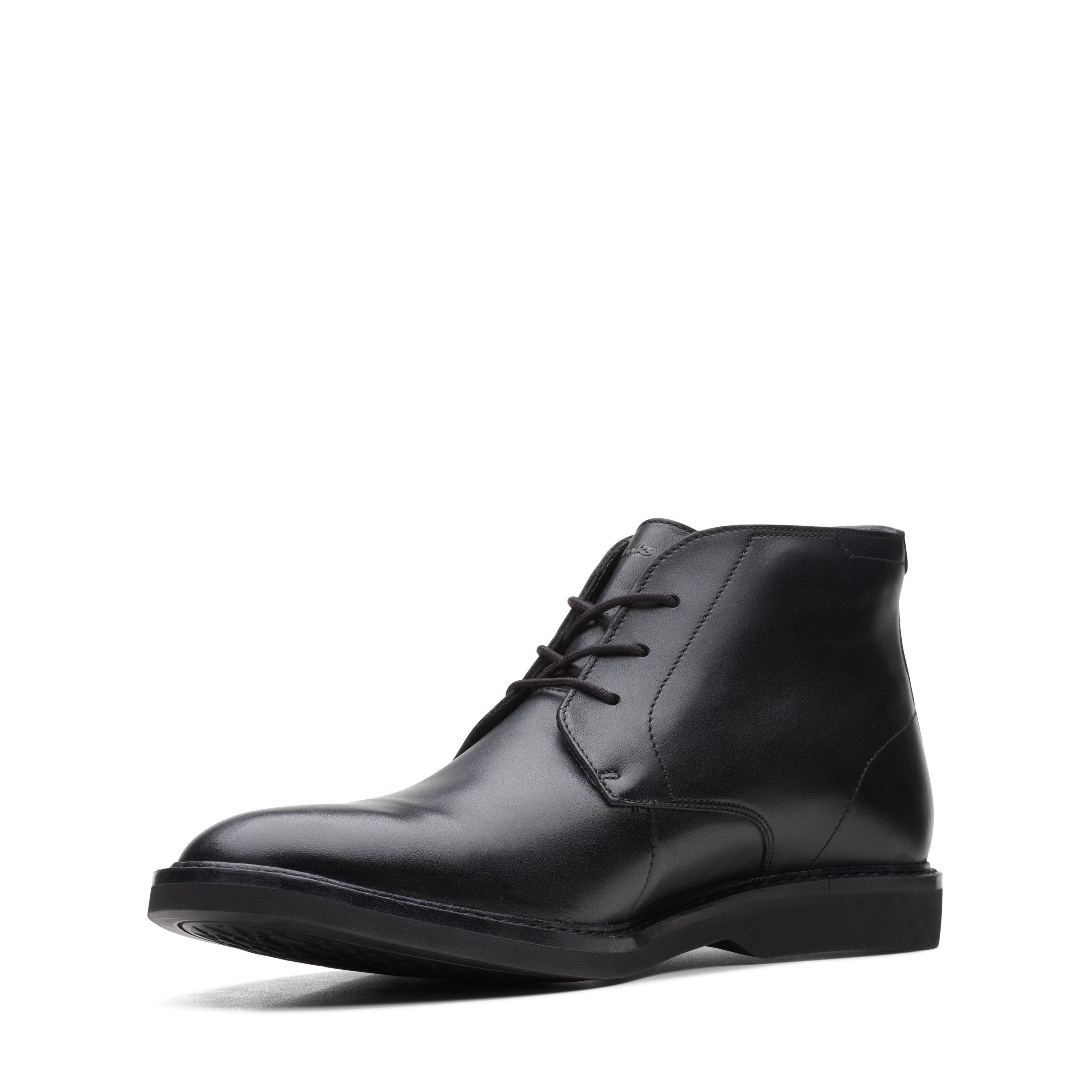 Clarks Atticus Lt Hi Gore-Tex Black Leather Ankle Boots,lace Up