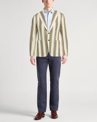 Man Blazer Cream Size 36 Cotton