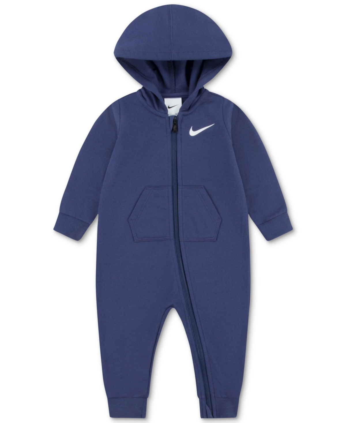 Baby Boys Essentials Hooded French Terry Coverall - Midnight Navy