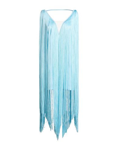 Woman Midi dress Sky blue Size L PES