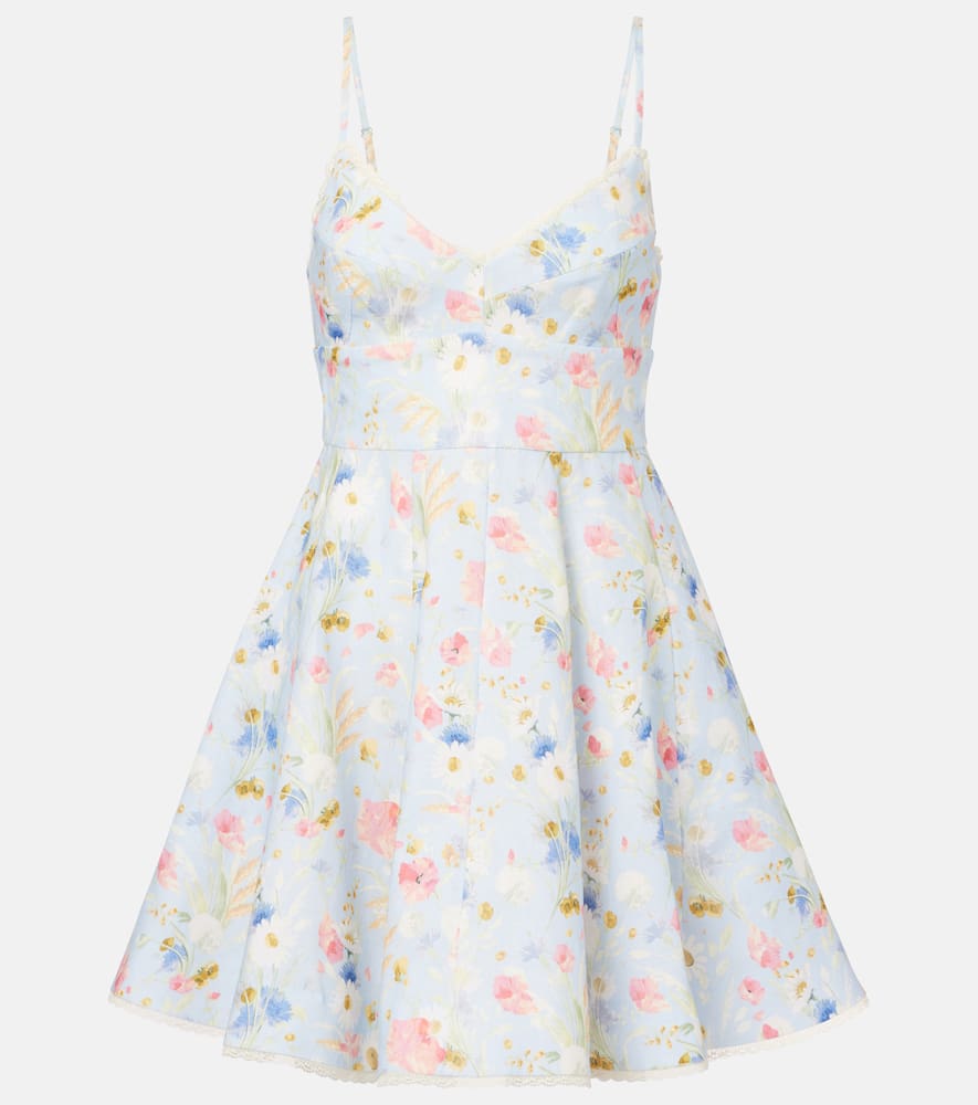 Lucky floral linen minidress