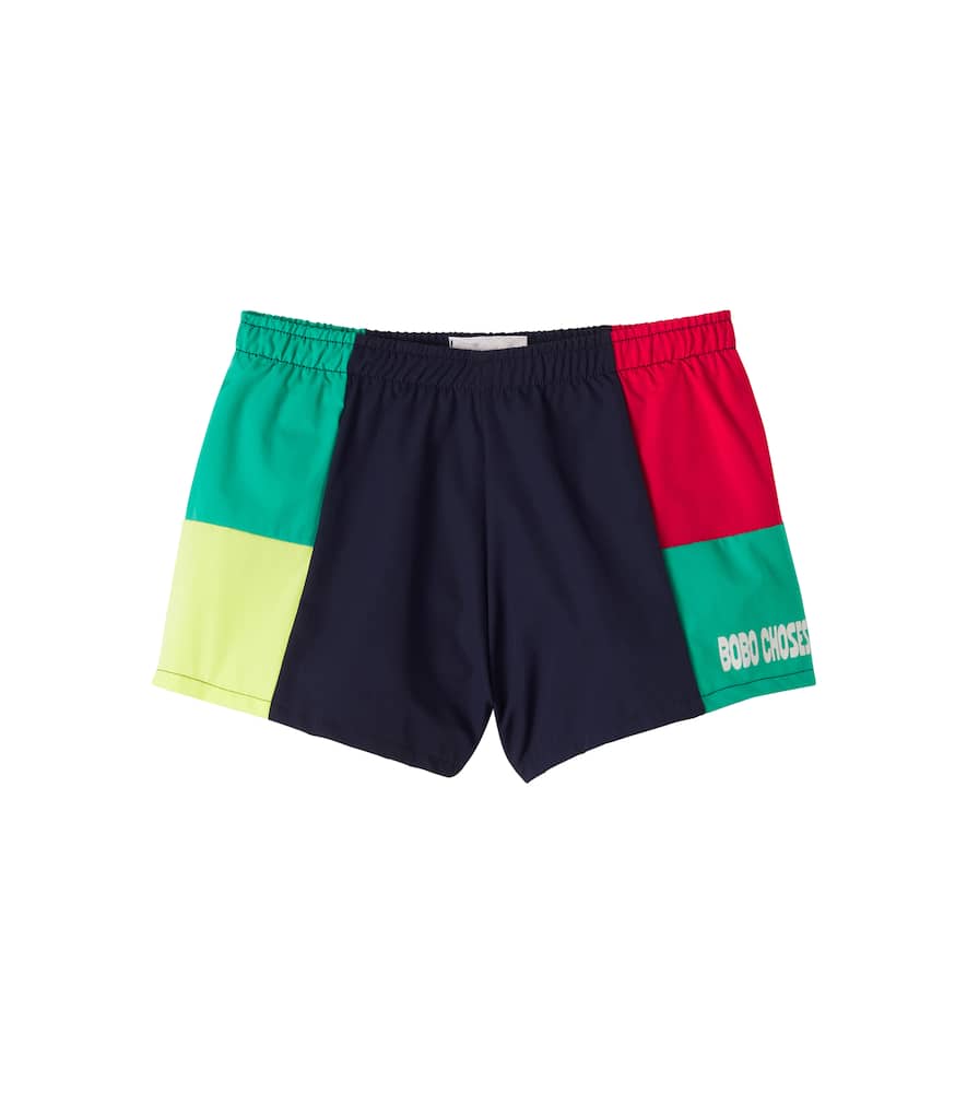 Colorblocked swim trunks