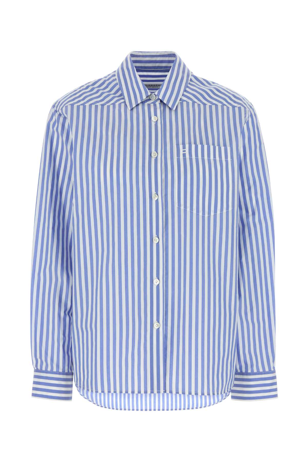 Striped Nylon-Cotton Shirt — Blue