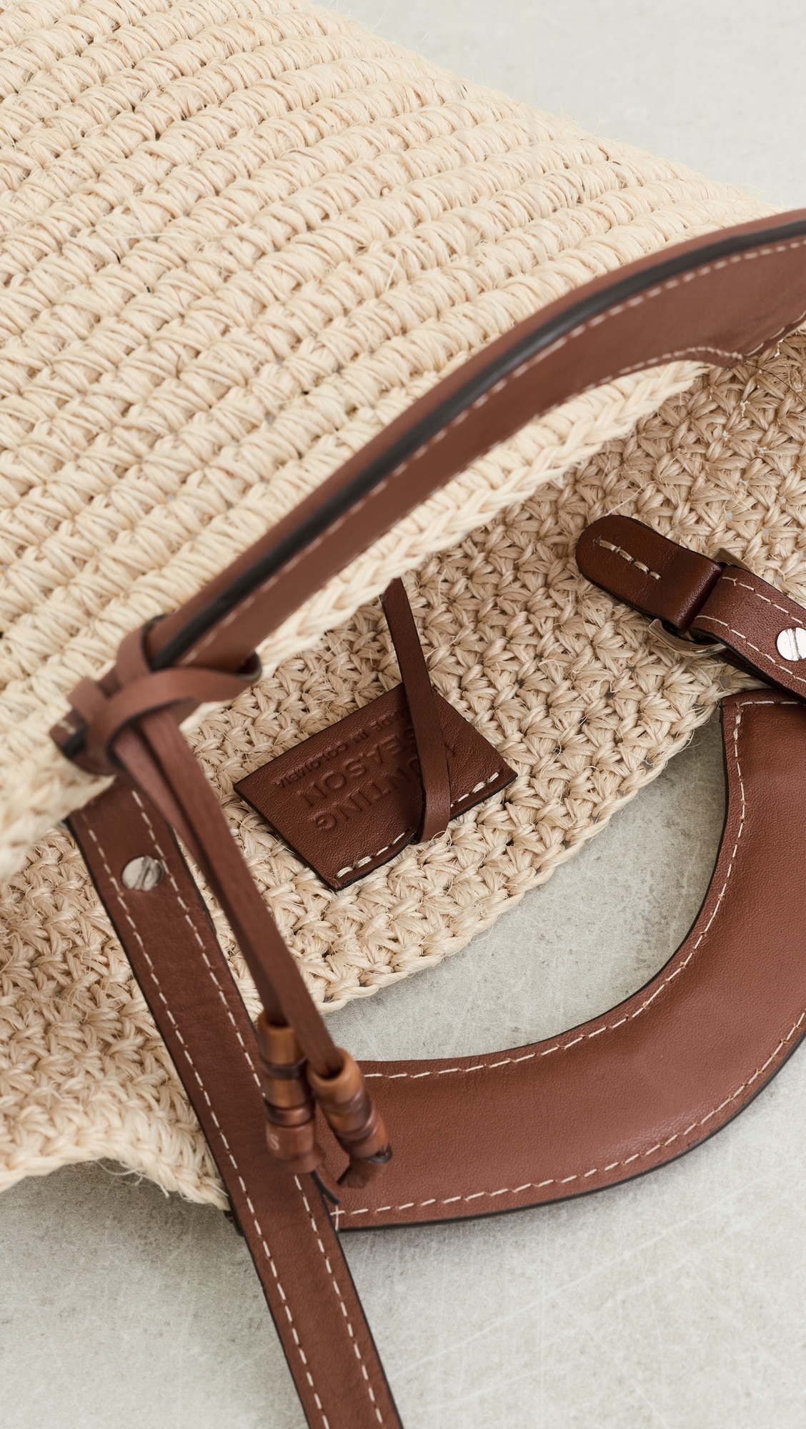The Small Woven Shopper Tote Natural/Cognac One Size