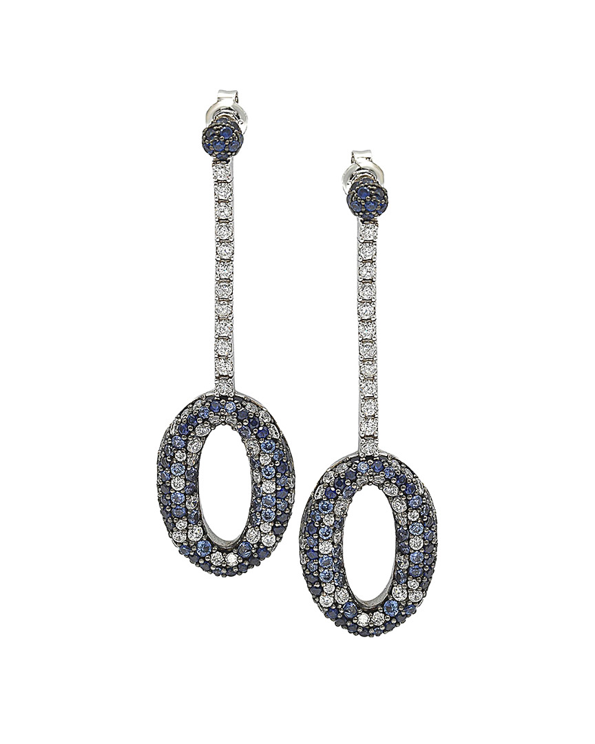 18K & Silver 4.75 ct. tw. Sapphire Earrings