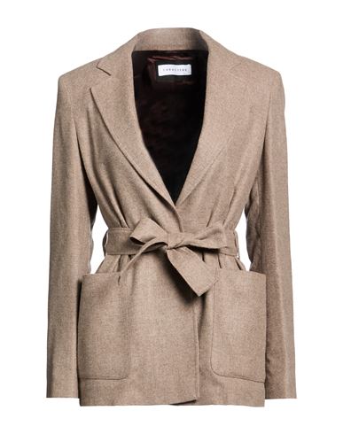 Caractère Woman Coat Light brown Size 10 Viscose, Wool