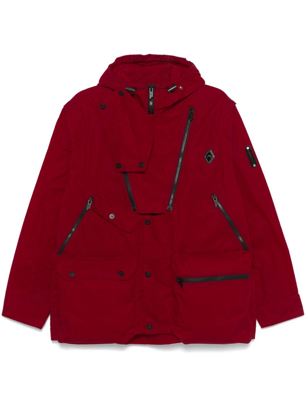 Logo-plaque hooded jacket - Black