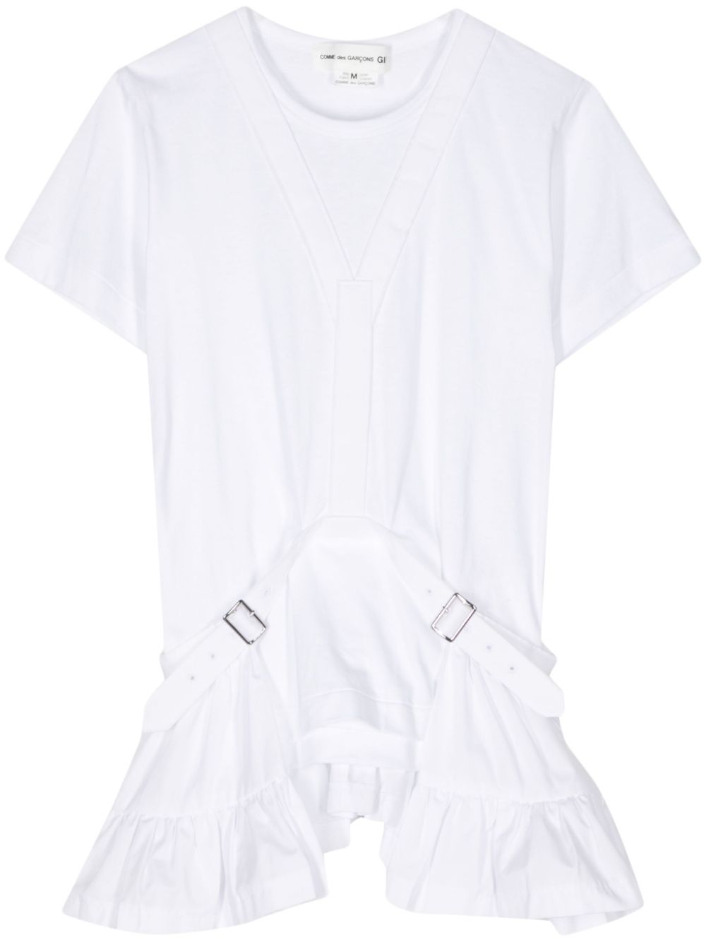 Belted cotton T-shirt - White