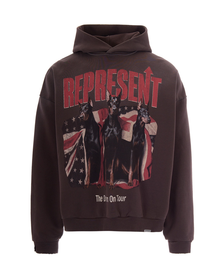 Dark Brown Logo Hood Sweatshirt