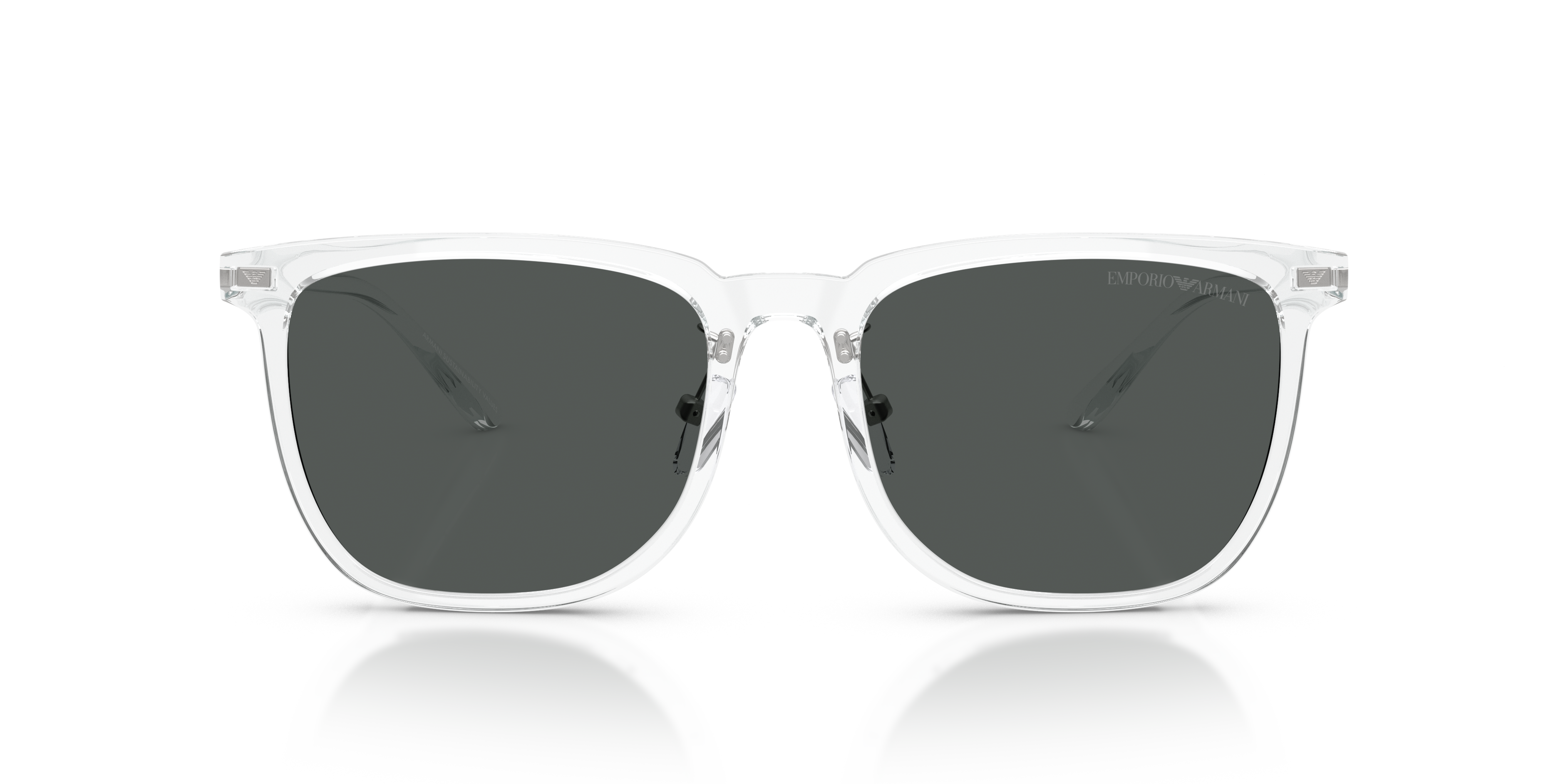 Emporio Armani Unisex Emporio Armani EA4255D 634487 Sunglasses Injected Transparent Grey Geometric Norma