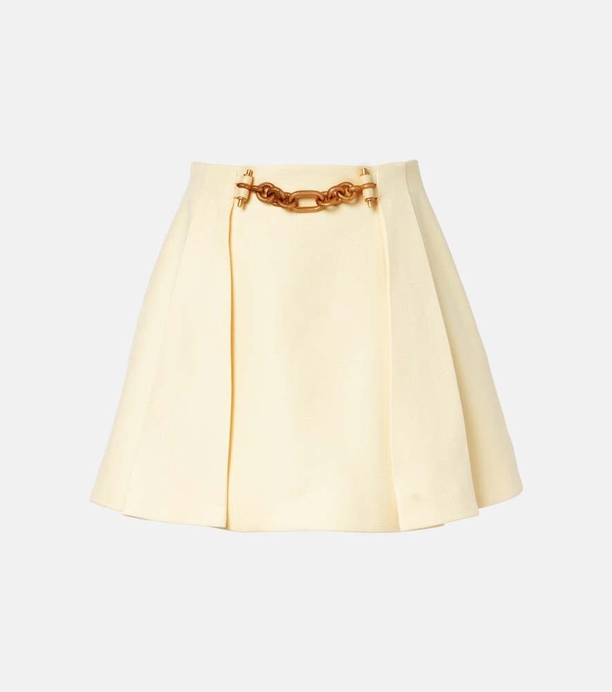 Chain-detail pleated miniskirt