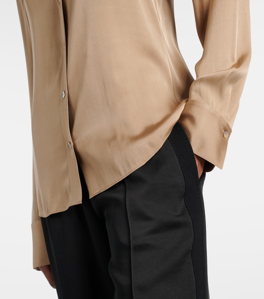 Silk-blend satin shirt