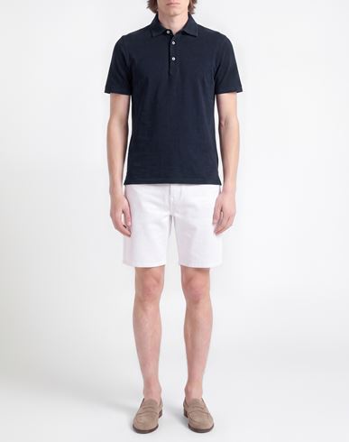 Man Polo shirt Navy Size 38 Cotton, Elastane