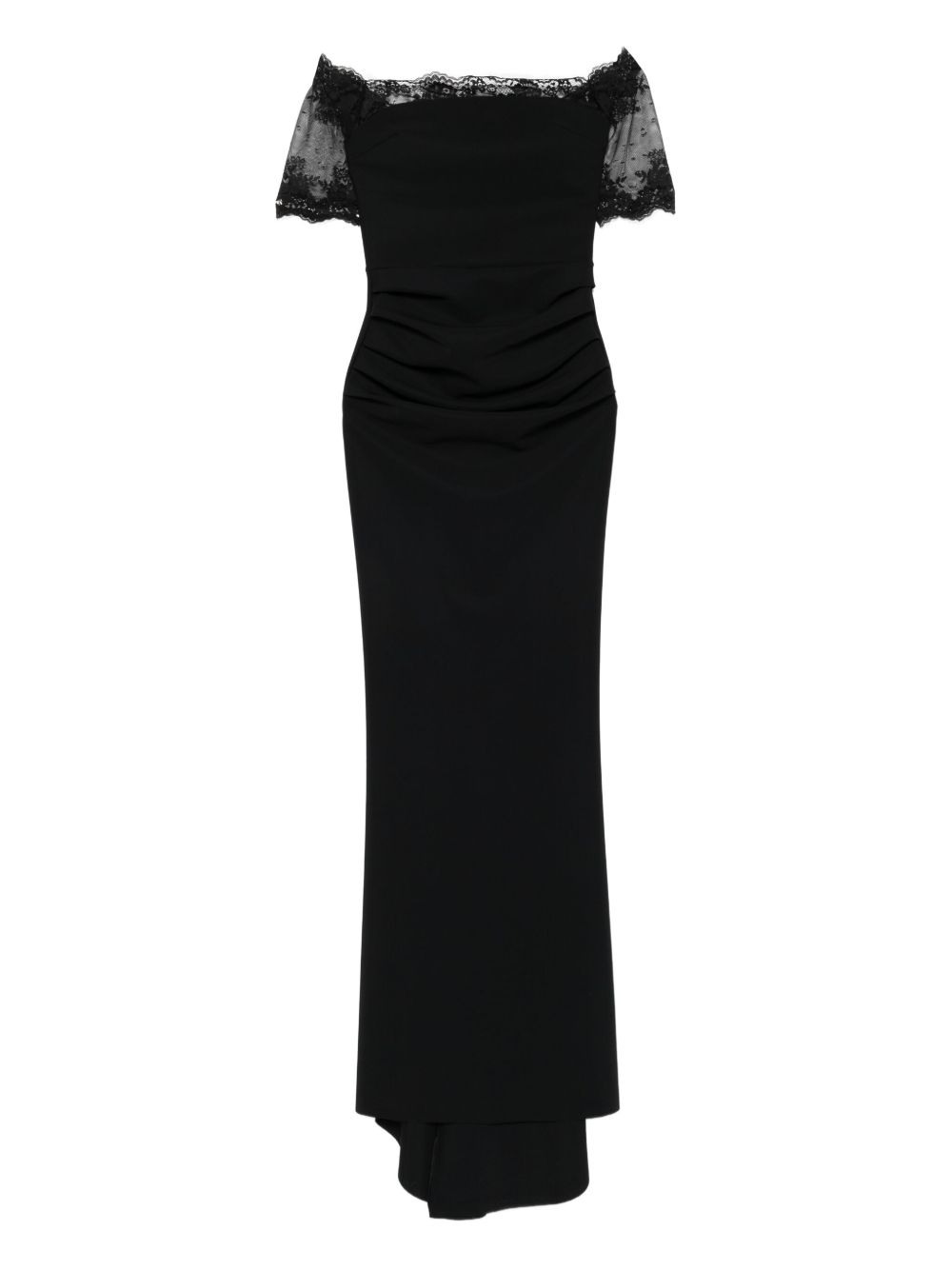 V-neck ruched maxi dress - Black
