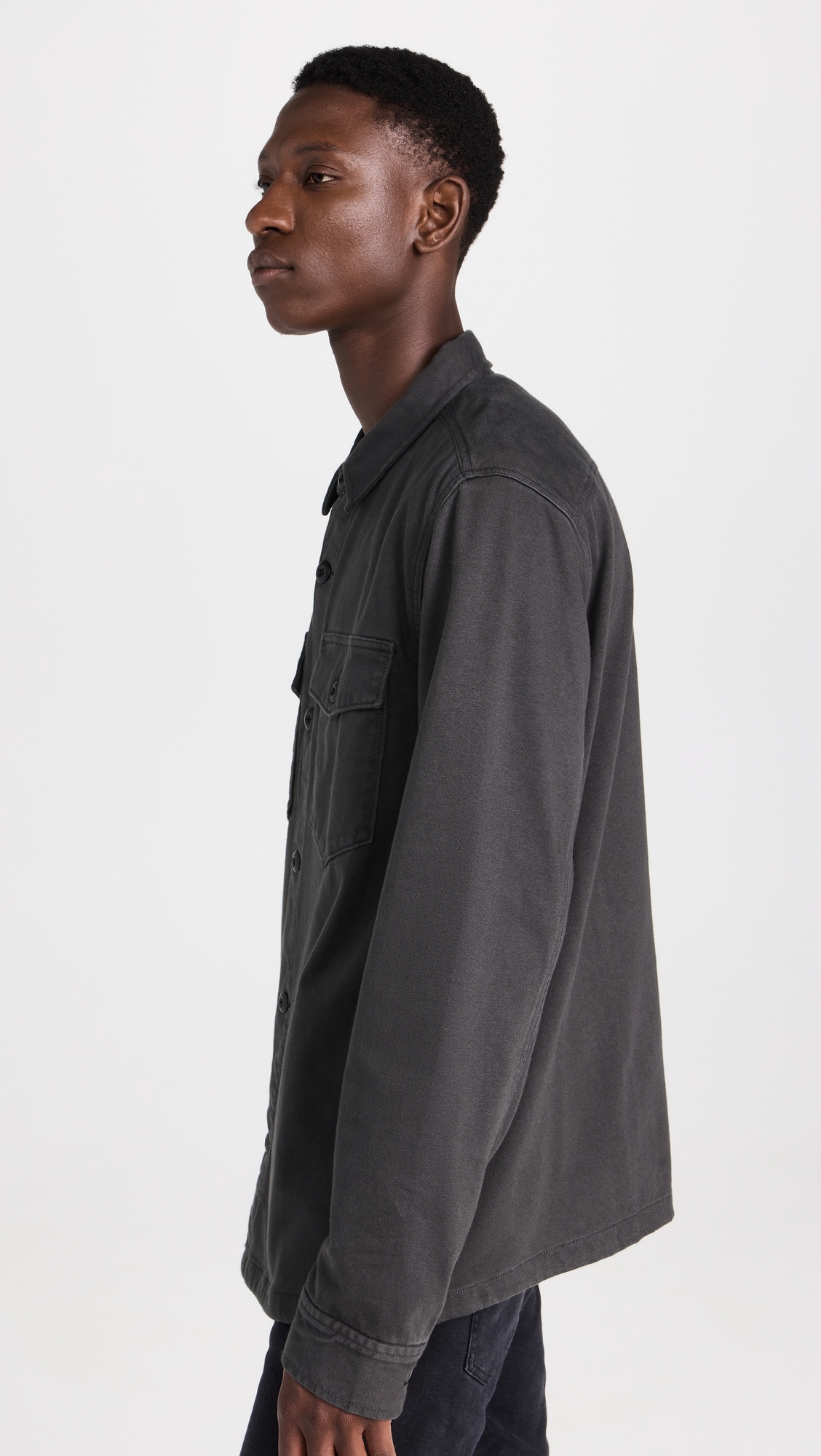 Jersey Shirt Jacket Faded Charcoal S