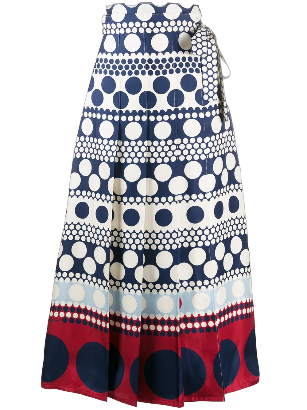 Polka-Dot Striped Skirt — Navy