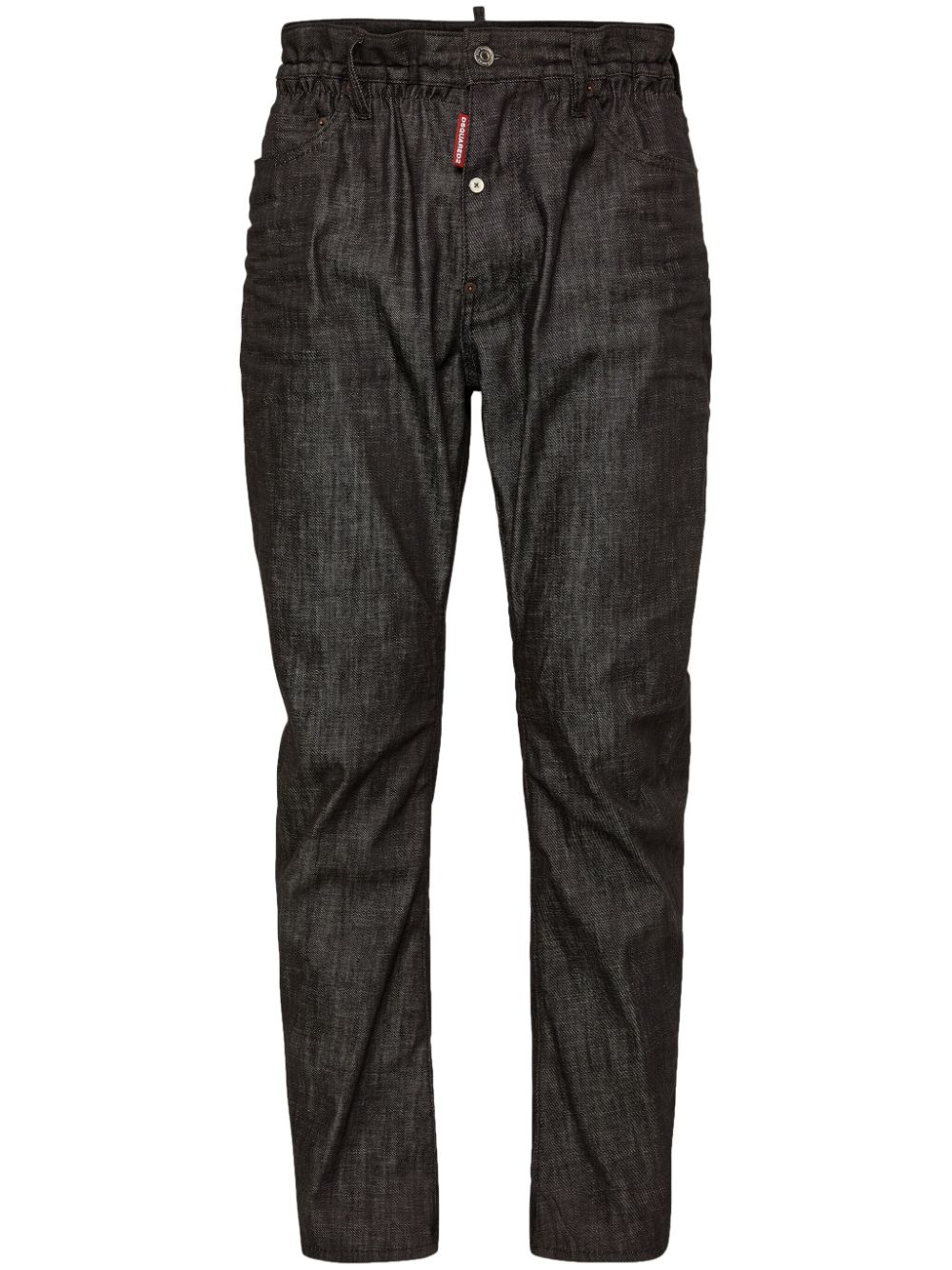 Coated-finish slim-cut jeans - Black
