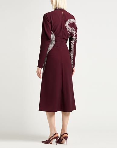 Woman Midi dress Burgundy Size 6 Polyester, Elastane