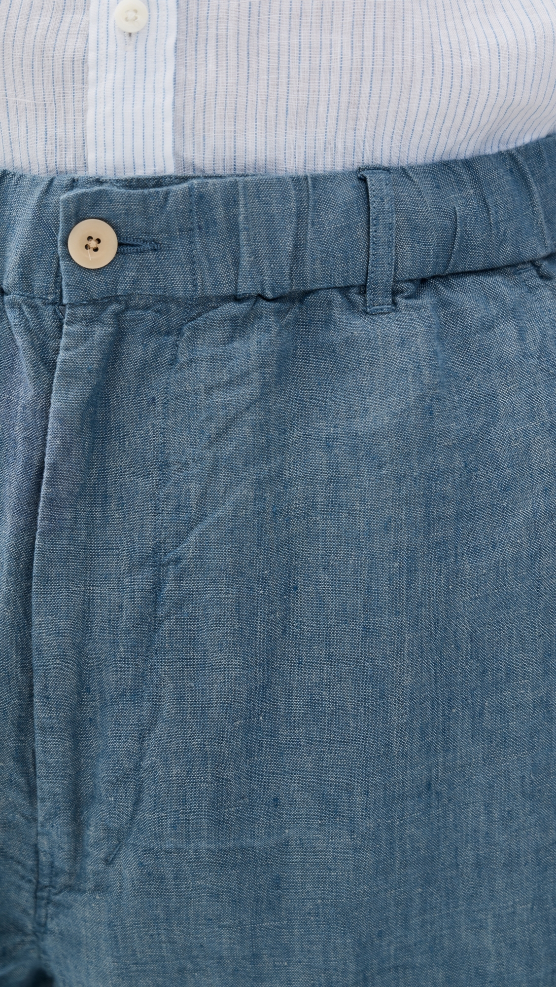 Linen Pull On Shorts Light Chambray