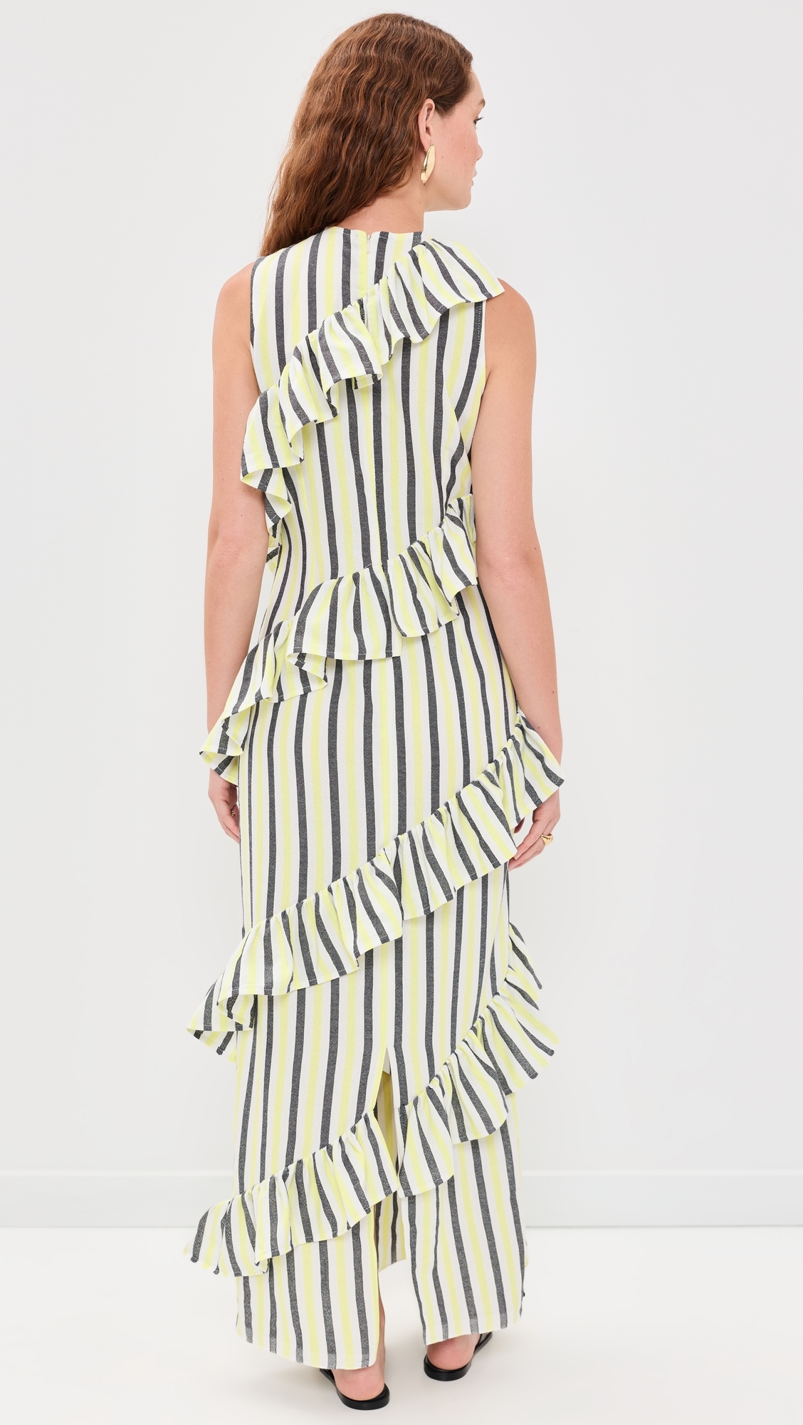 The Spiral Ruffle Dress Stripe