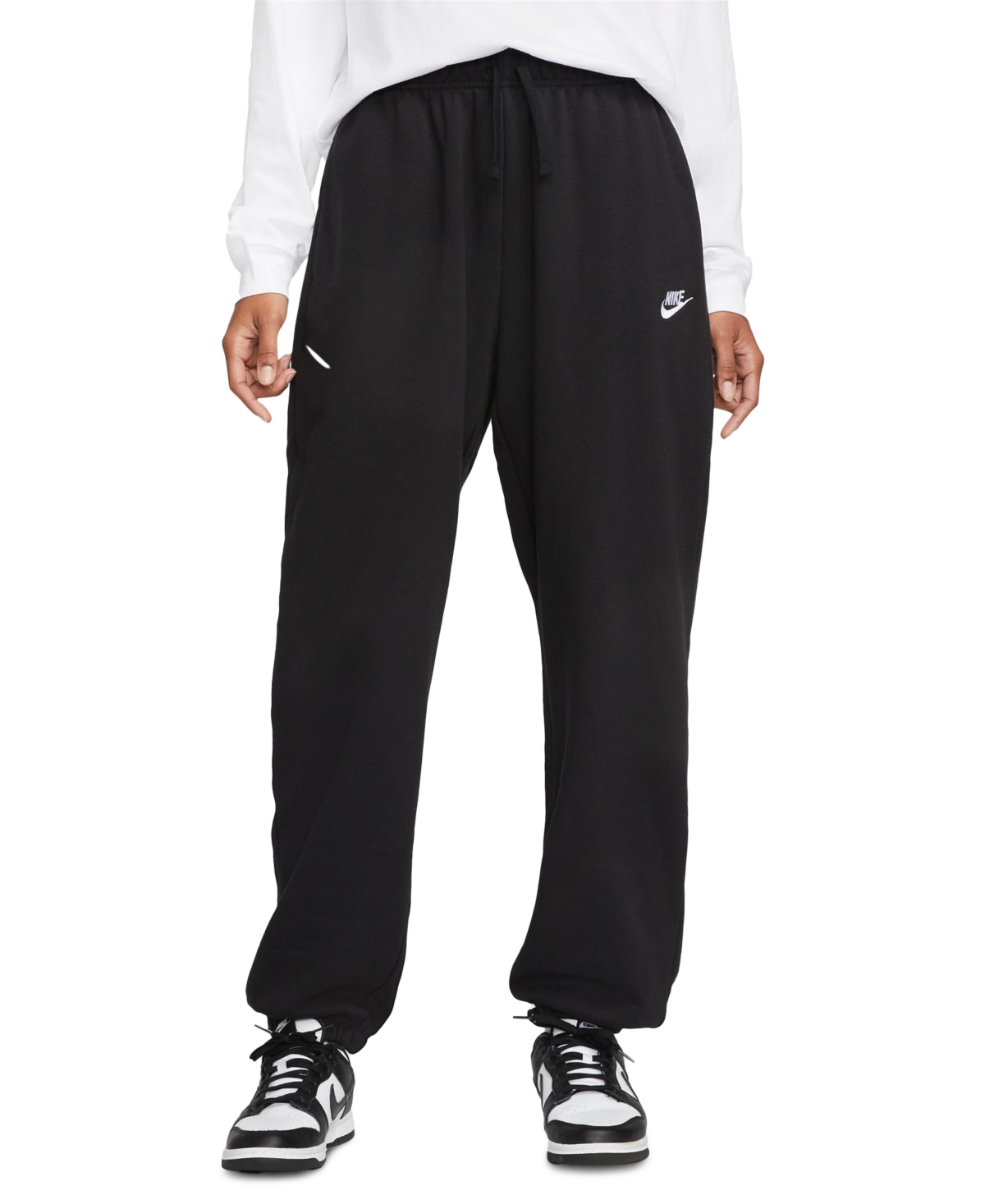Women's Sportswear Club Fleece Mid-Rise Oversized Sweatpants - Black