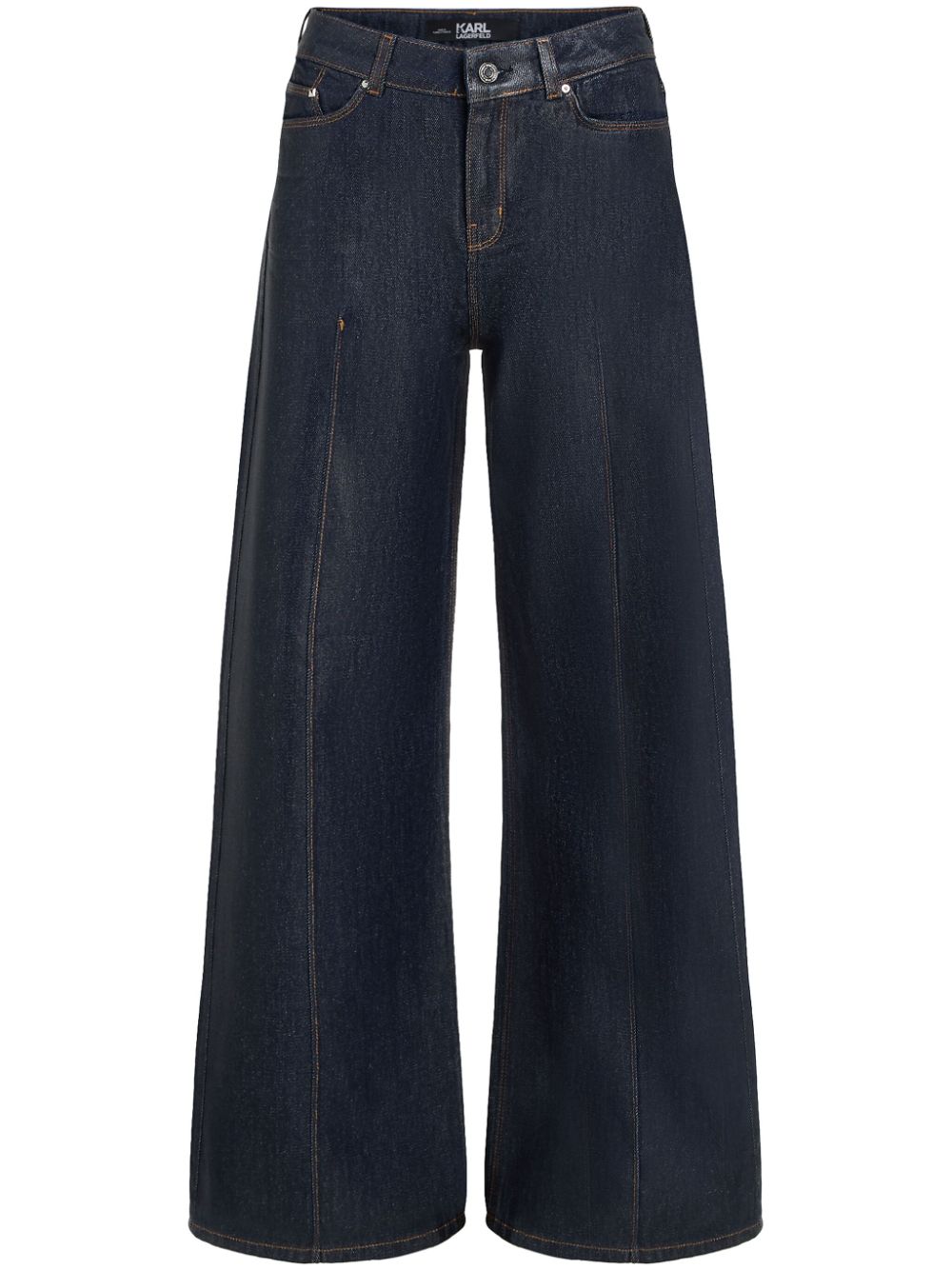 Coated wide-leg jeans - Black
